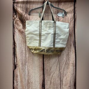 Victoria's Secret Cream and Gold Tote